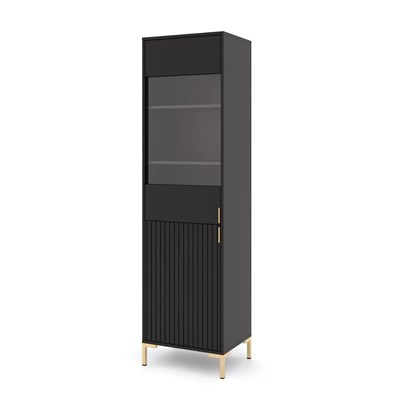 Display Cabinet Matt Black Gold