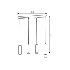 Suspension SSP738 4H BENITO  black  4xGU10