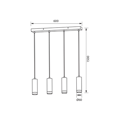 Suspension SSP738 4H BENITO  black  4xGU10