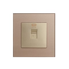 1 Gang Tel Outlet Gold Temp Glass