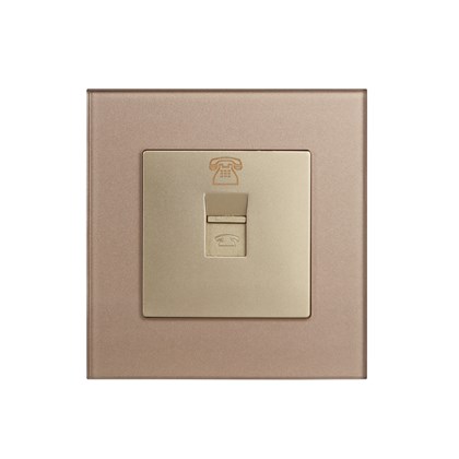 1 Gang Tel Outlet Gold Temp Glass