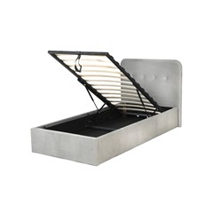 Upholstery Bed 90x200 with Gas Lift - Light Grey