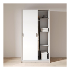 2 Sliding Door Wardrobe – Shannon Oak & Pearl White