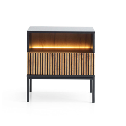 Bedside Table Wotan Oak-Black