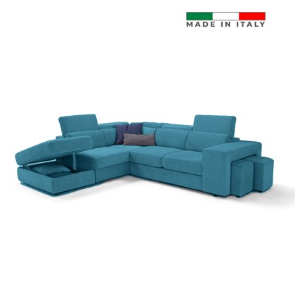 L-Shaped Sofa Bed 2-Seater With Corner Left 00295-R25