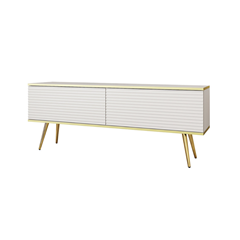 TV Unit – White & Gold