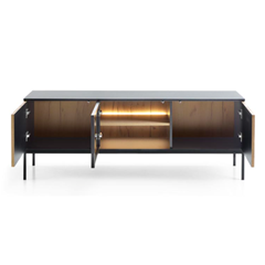 TV Cabinet Showcase and 2 Doors Dark Light