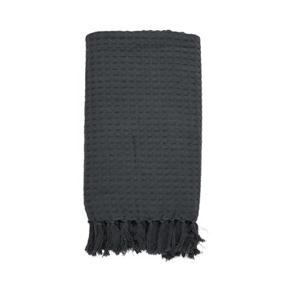 Black Waffle Sofa Throw 130X160 Cm