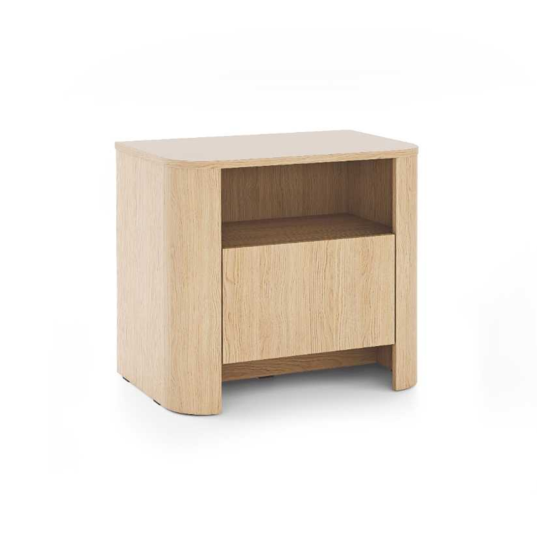 Nightstand 1 Shelf & 1 Door - Oak