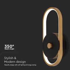 15W LED Outdoor Wall Light – Black & Antique Brass