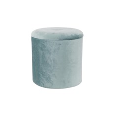 Foldable Storage Ottoman Pouf in Turquoise Velvet