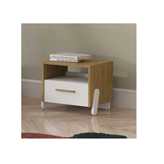 Brown & White Bedside Table