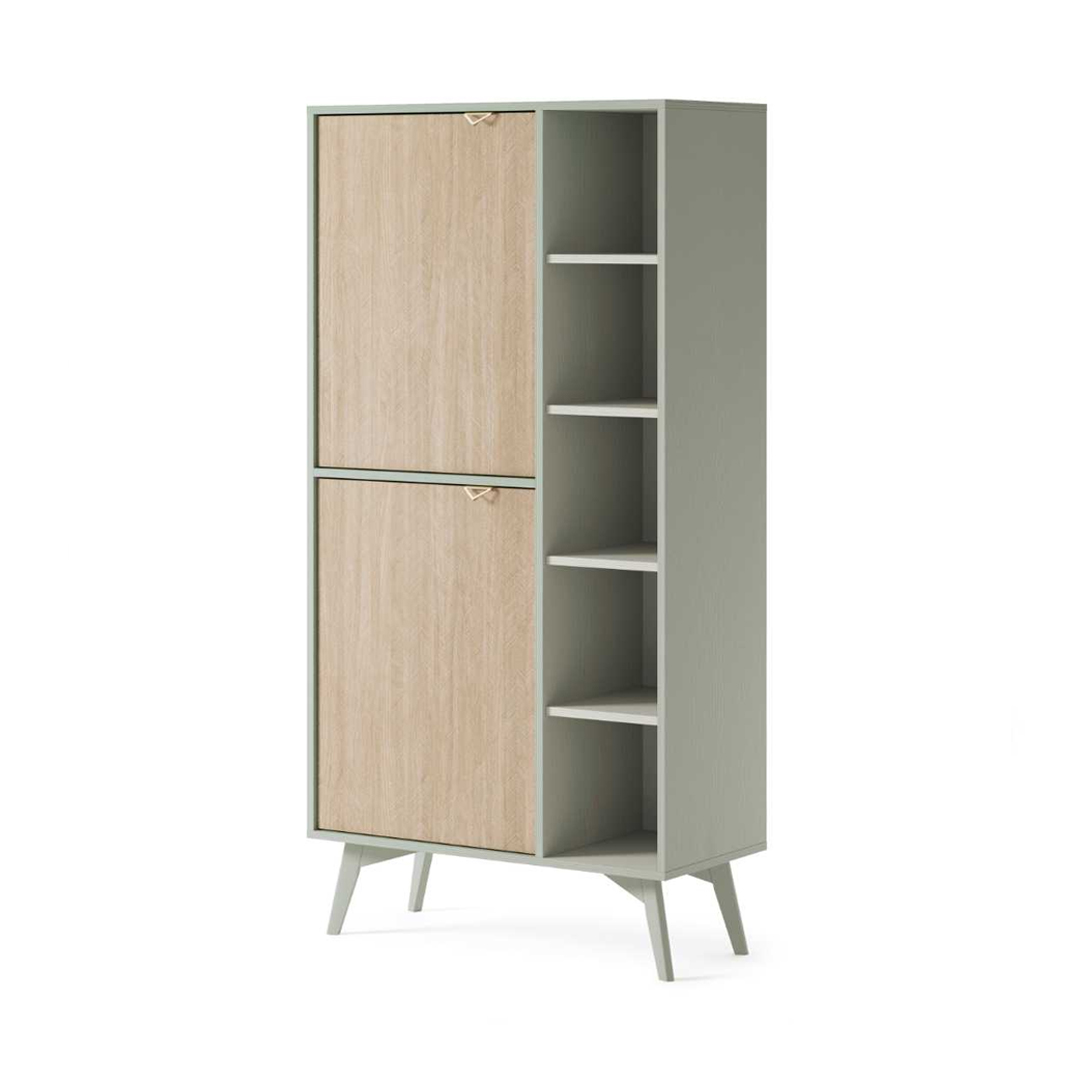 Bookshelf Cabinet – Herringbone Scandi & Eucalyptus