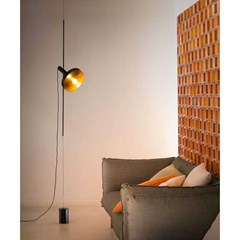 Pendant/Floor Lamp - Black & Gold