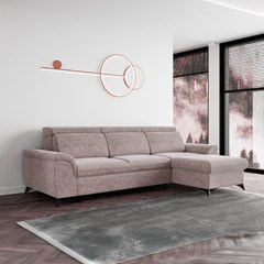 Sofa RH with Adjustable Headrests & Storage -  Grey