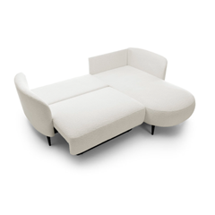 Corner Sofa Bed with Chaise Right 260cm – White