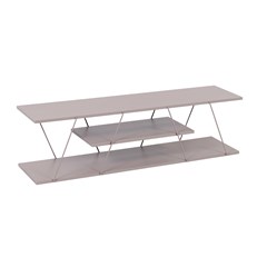 TV Stand Linear In Metal And Chipboard Dove Grey