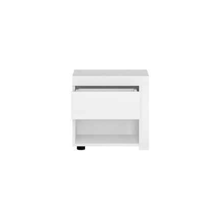 Right-sided Bedside Table 1 Shelf – White Alpin & High Gloss