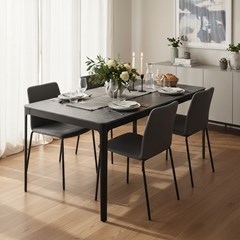 Dark Grey Dining Table - L180 x W90 x H76cm