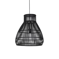 Rattan Lamp Black 46x51cm