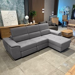Sofa 3 Seater with Chaise Reversible Light Grey