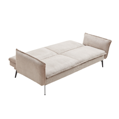 Beige 2-seater Sofa Bed With Metal Leg