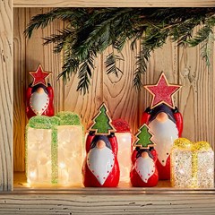 Gift Box LED 10x10 H12 Cm Glass Gold