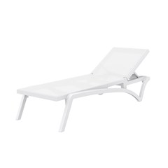 White 5-Position Reclining Sun Lounger