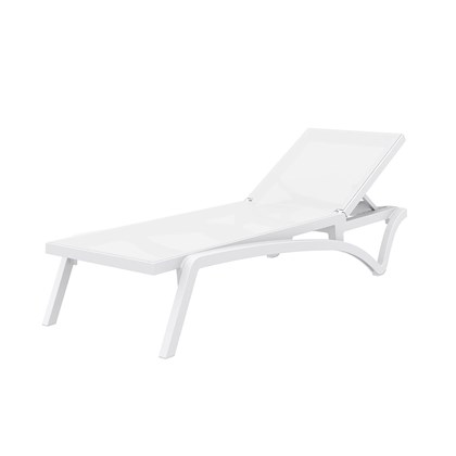 White 5-Position Reclining Sun Lounger