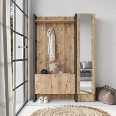 Dressing Table Hall Set With Coat Rack in pine