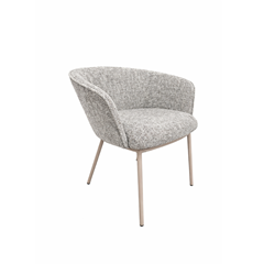 Dining Chair Grey with Taupe Metal Legs