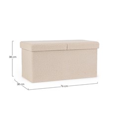 Beige Fold Store Pouf