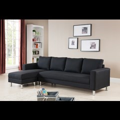 Corner Sofa 3-Seater - Black