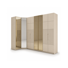 L-Shaped Wardrobe Set – Sand Beige
