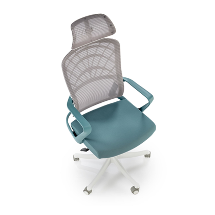 Office Chair Adjustable Turquoise White