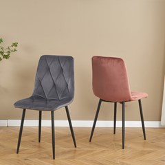 Dining Chair Velvet Dark Grey