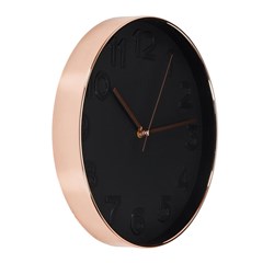 Round Clock 30.5cm Copper and Black
