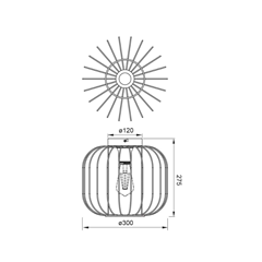 Ceiling Fixture Wire E27 – Smoked Black