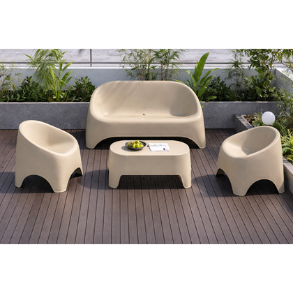 4-Ps PP & Fiberglass Sofa Set – Khaki