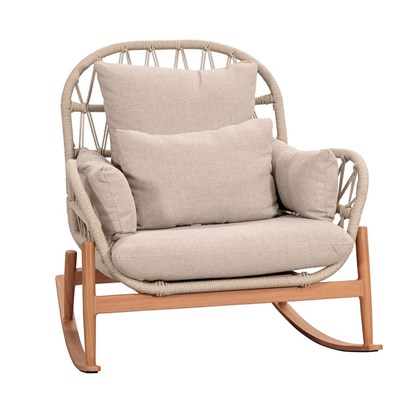 Outdoor Rocking Chair - Taupe & Beige