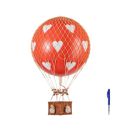 Vintage Balloon Model Royal Aero - Red With Hearts