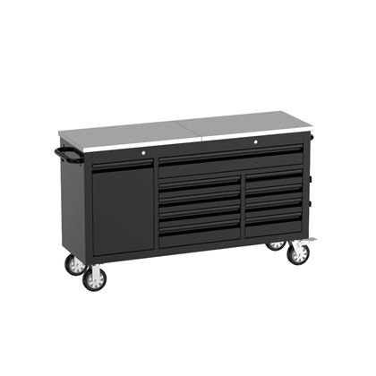 61 Inch 9 Drawers Tool Chest – Black