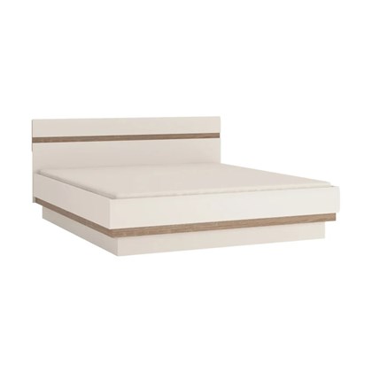 Bed 160x200cm with Gas Lift – White & Oak