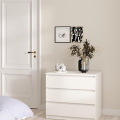 white Naia Chest 3 Drawers