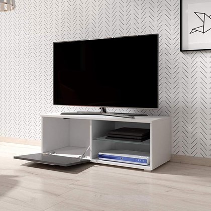 TV Unit Moon White Gloss Led 100cm