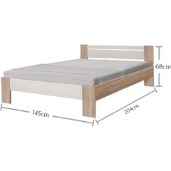 Futon Bed with Slats 140x200 - Artisan Oak & White