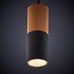Pendant Lamp Elit 1 Panel GU10 10W Black Wood