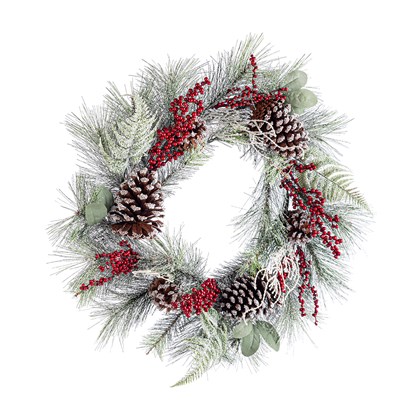 Cherryl Red Berries Wreath D55