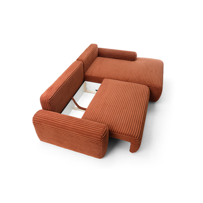 Corner Sofa Bed with Chaise Right – Bronze