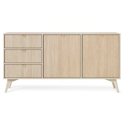 Sideboard 3 Drawers 2 Doors - Chevron Scandi & Beige